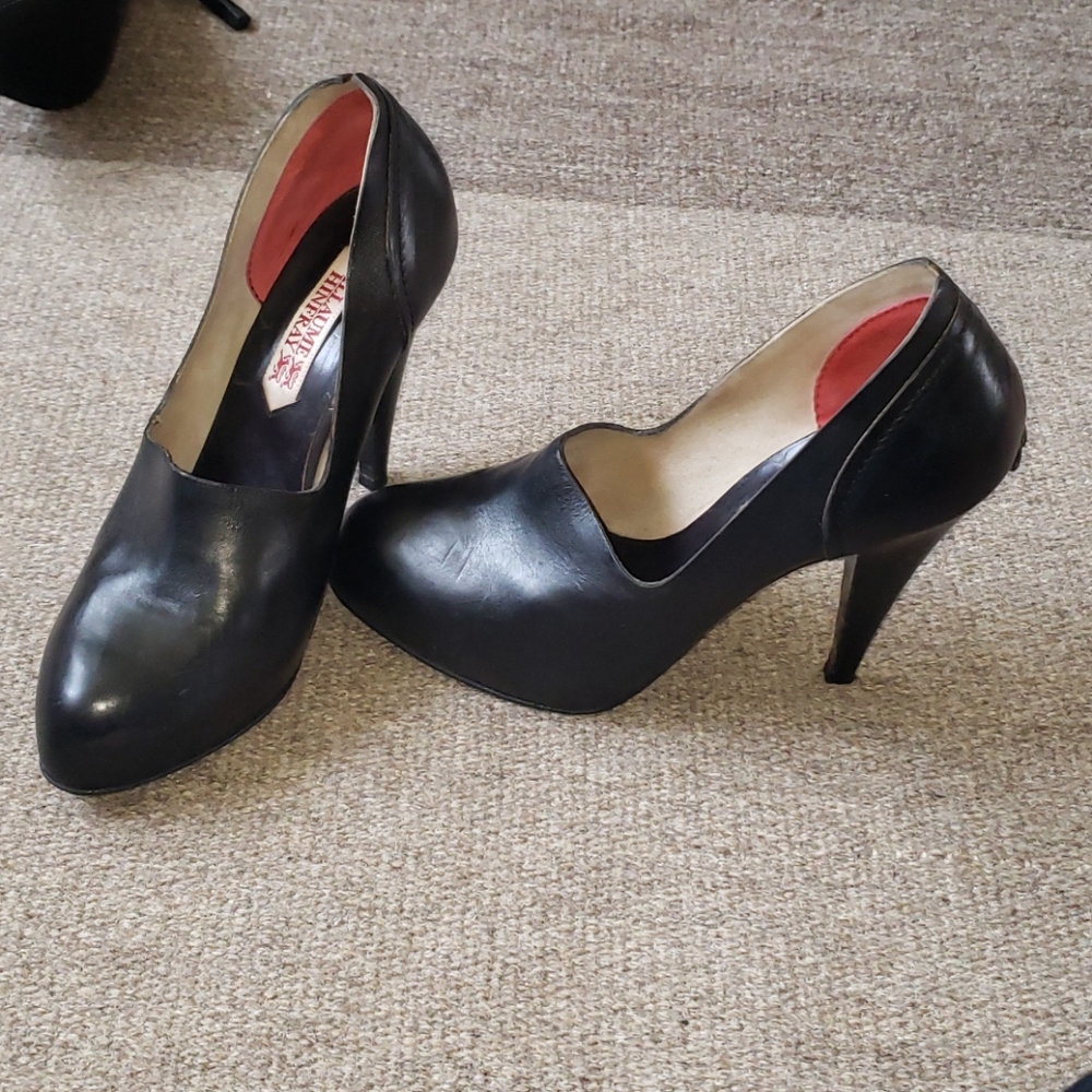 Leather Guillaume hinfray heels